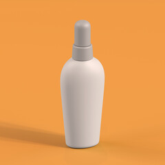 Monochrome Bottle on Orange Background, 3d Rendering