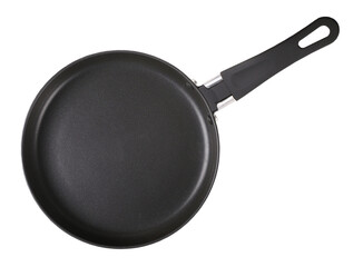 Black frying pan, transparent background