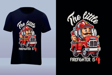 The little Firefighter vector  t-shirt design