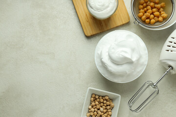 Aquafaba, concept of vegan food and cuisine