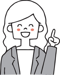 スーツの働く女性　単体