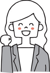 スーツの働く女性　単体