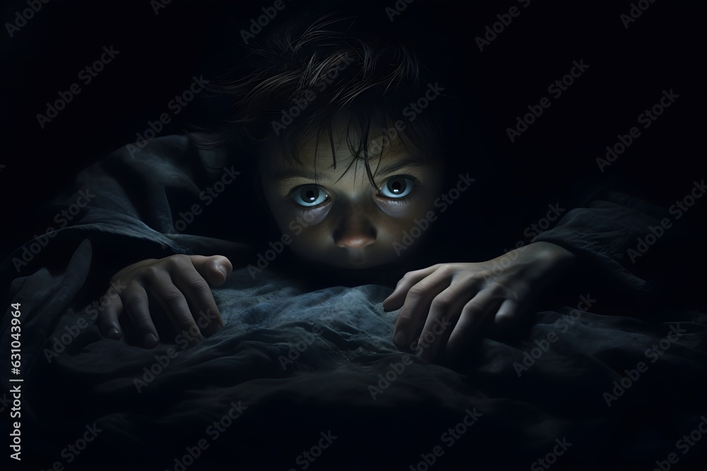 Canvas Prints Imagined Nightmares: A Child's Fear of Shadows and the Unknown