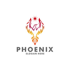 phoenix wing logo animal abstract, luxury and colorful phoenix logo illustration template