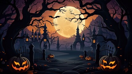 Fototapeta premium Halloween on dark background