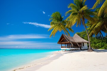 Fototapeta na wymiar Tropical beach with white sand.