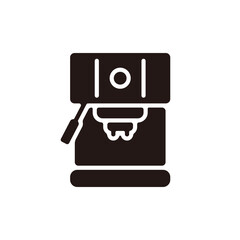 Espresso machine icon.Flat silhouette version.