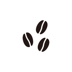 Coffee beans icon.Flat silhouette version.