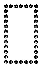 Fototapeta premium Vertical Rectangle Jack O Lantern Pumpkin Halloween Frame Border Silhouette. Social Media Post Card Template Vector Illustration.