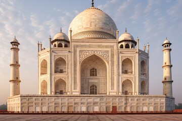 Fototapeta na wymiar The Taj Mahal, a Stunning White Marble Palace in India