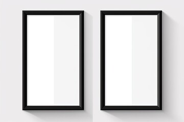 Photo Realistic Black Blank and White Picture Frame