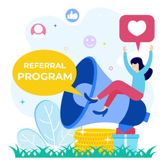 Illustration vector graphic cartoon character of referral program
