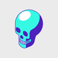 Human skull isometric vector illustration