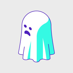 White ghost isometric vector illustration