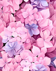 Hydrangea flower watercolor  seamless pattern 