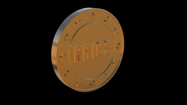 BRICS coin rotating with alpha channel