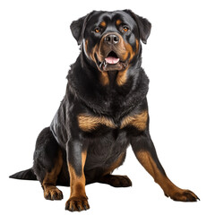 Fototapeta premium Cute rottweiler full body on white background