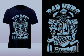 Dad hero Veteran vector  t-shirt design