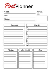 Post Planner Template