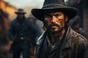 Old style cowboys men portrait