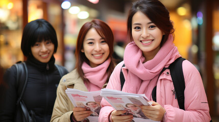 A group of volunteers handing out informational brochures about cancer prevention, cancer, World Cancer Day Generative AI