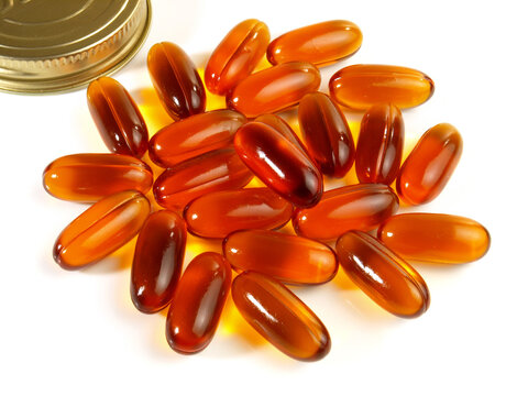 Phosphatidyl Choline Capsules isolated on white Background - Healthy Nutrition