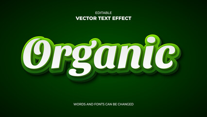 green organic editable 3d text effect
