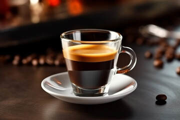 Coffee Espresso Cup, Coffee Beverage Espresso Shot Created with Generative AI Tools