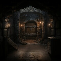 Door in a deep dungeon