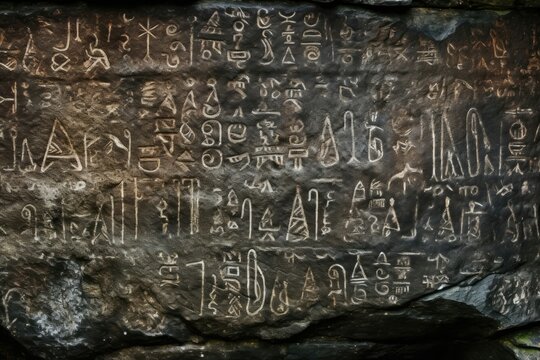 Runic stone texture background, ancient and mysterious runic engravings, Norse and mystical backdrop, rare and enigmatic