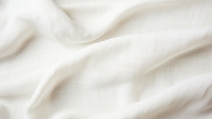 Fototapeta premium Close up of white hemp linen fabric, textile texture, background, generative AI