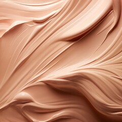 Cosmetic smears of creamy texture on pastel beige background