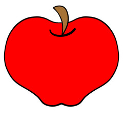 red apple isolated on white