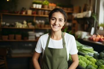 Female owner local business harvest. Generate Ai