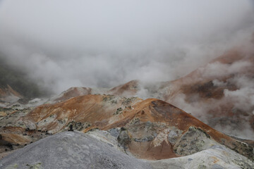Beautiful valley of Jigokudani or 