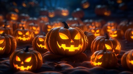 Halloween website banner with scary dark background generative ai