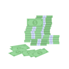 Stack of money. Fiat money with dollar symbol. Finance and economy. Vector illustration in flat style.