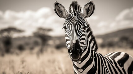 zebra is running in the jungle - obrazy, fototapety, plakaty