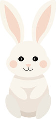 Cute cartoon adorable rabbit, hare, bunny design element.