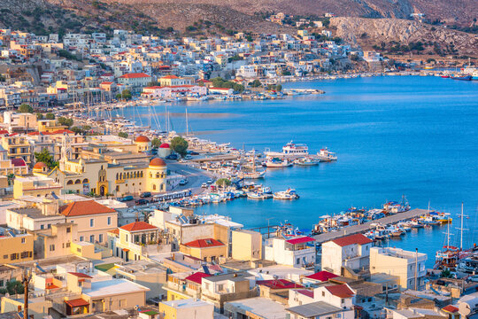 Scenic Pothia the capital of Kalymnos island, Dodecanese, Greece