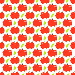 Seamless pattern of red apple fruit. Vector