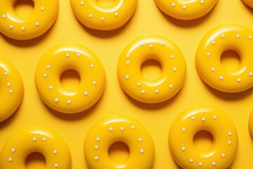 Yellow donut pattern food. Generate Ai