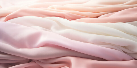 The texture of a delicate lightweight fabric in light pastel colors. Creative wallpaper of delicate Baby Jersey textile fabric backdrop. 