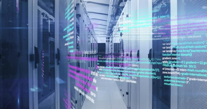 Animation of computer programming languages moving over data server systems