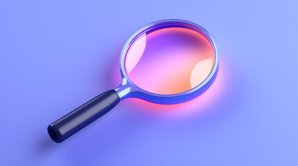 Magnifying glass, 3d rendering style
