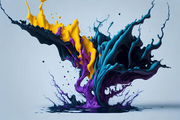 Colorful clouds of ink in water smoke abstraction pastel color splash in water ai generated