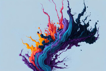 Colorful clouds of ink in water smoke abstraction pastel color splash in water ai generated
