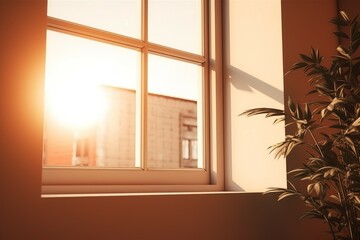 Space sunlight window focus. Generate AI