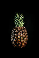 pineapple on a black background close-up