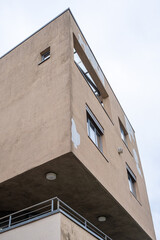 Fototapeta na wymiar facade of an old dilapidated apartment building